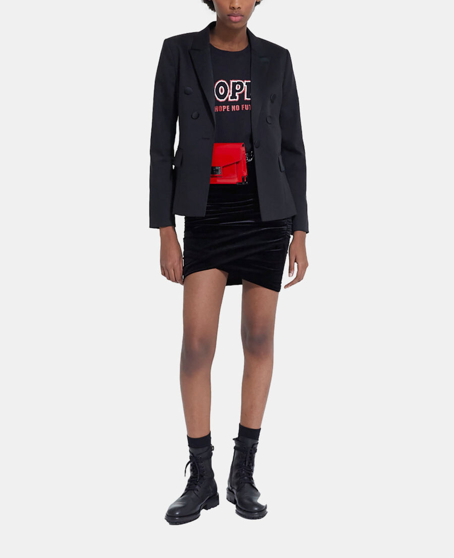 black wool suit jacket