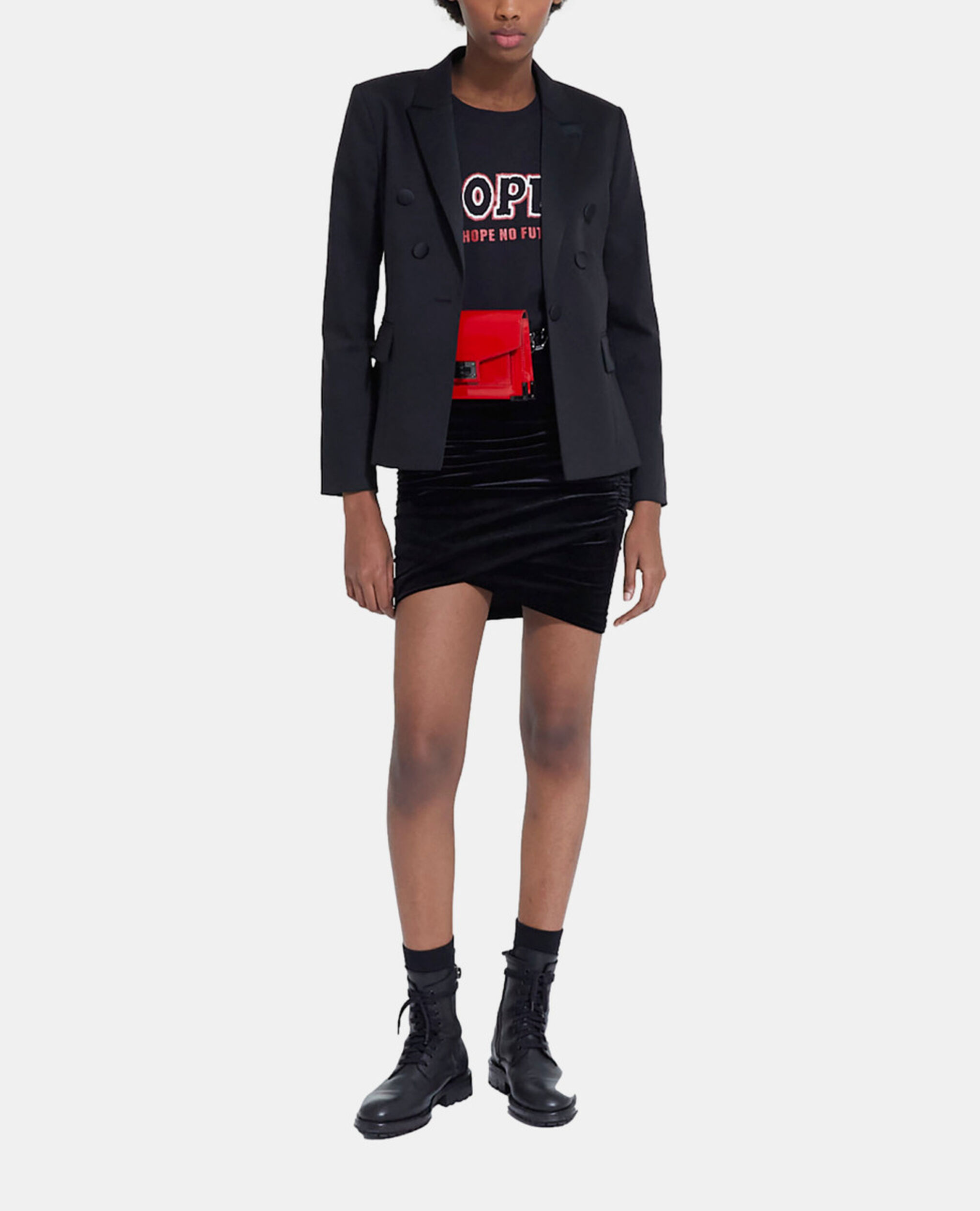Black wool suit jacket, BLACK, hi-res image number null