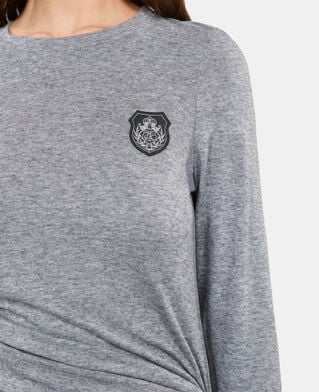 The Kooples WOMEN GREY MELANGE long sleeved printed t-shirt