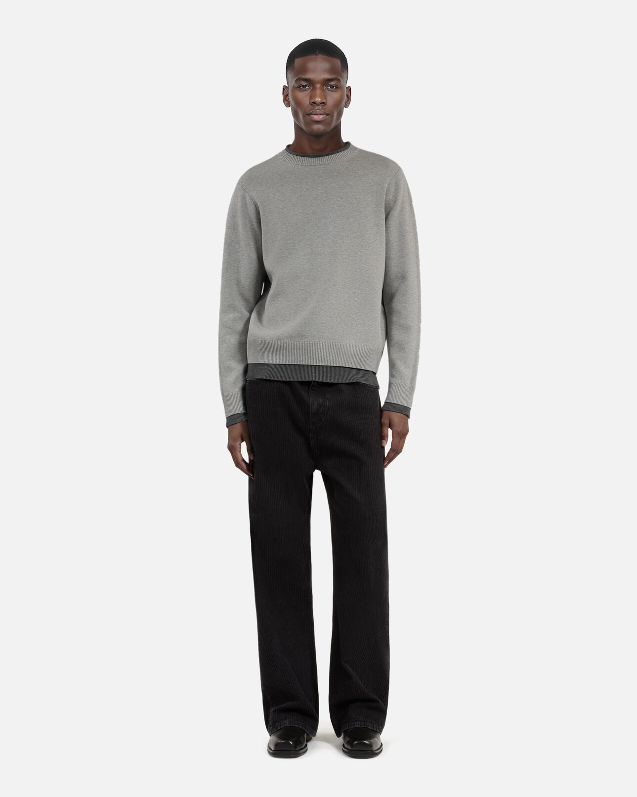 The Kooples HOMME MIDDLE GREY / ANTHRACITE pull en coton gris
