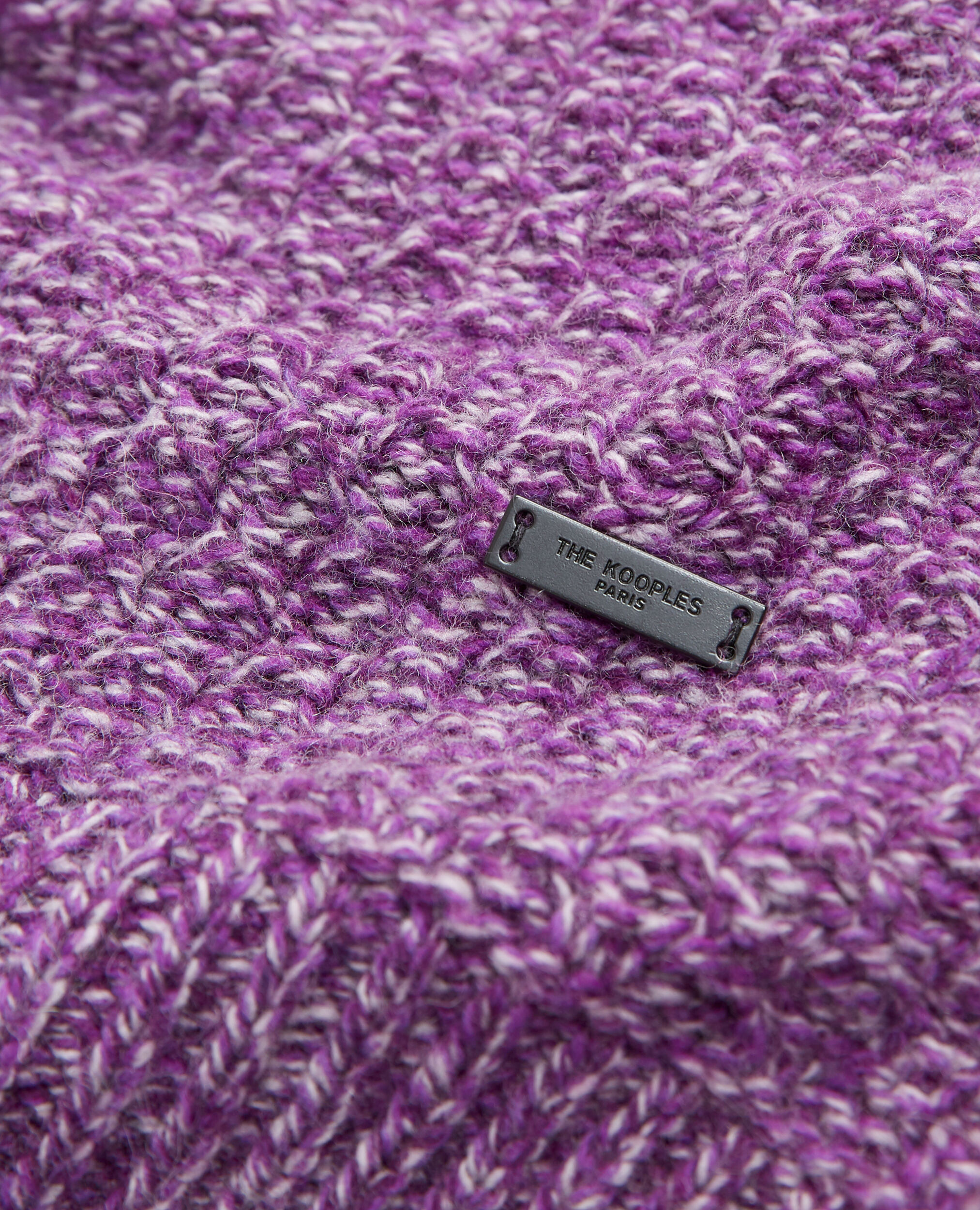 Purple wool sweater with a honeycomb texture, PURPLE, hi-res image number null