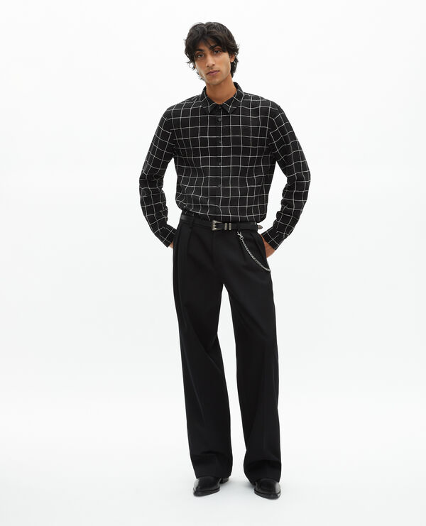 The Kooples HOMME BLACK WHITE chemise à carreaux noire