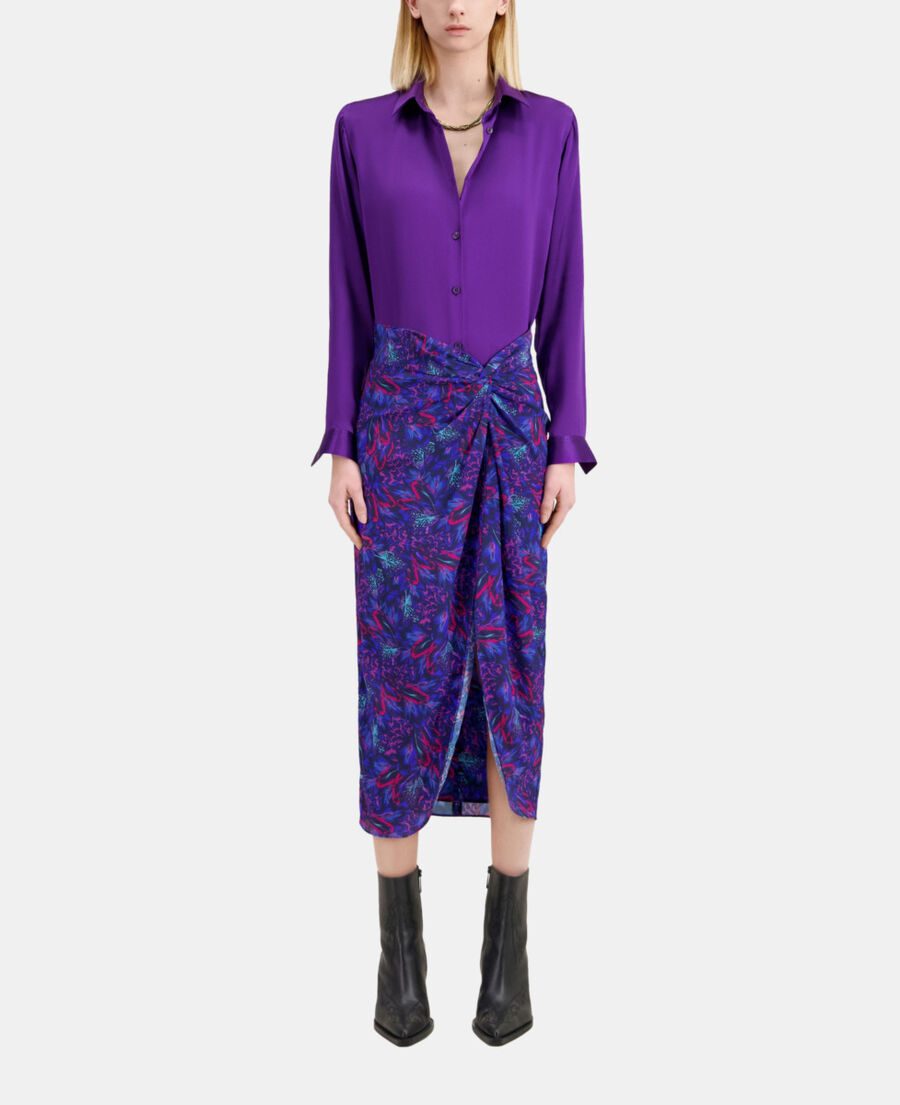 The Kooples DAMEN BLUE RED midi-rock mit print