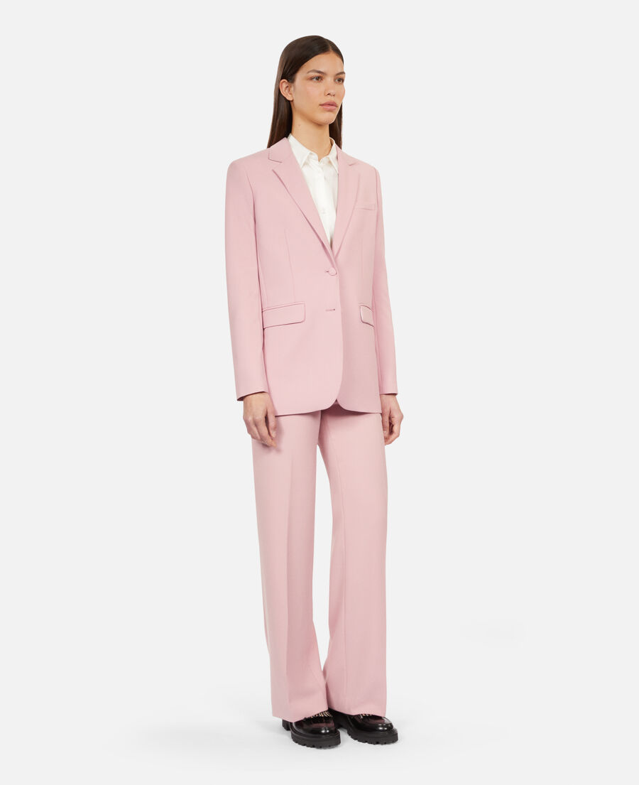 pink wool-blend suit jacket