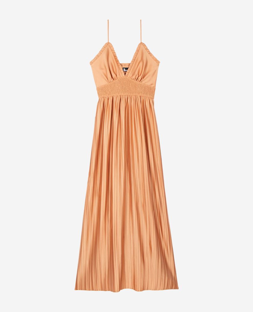 The Kooples MUJER CAMEL maxivestido plisado naranja claro