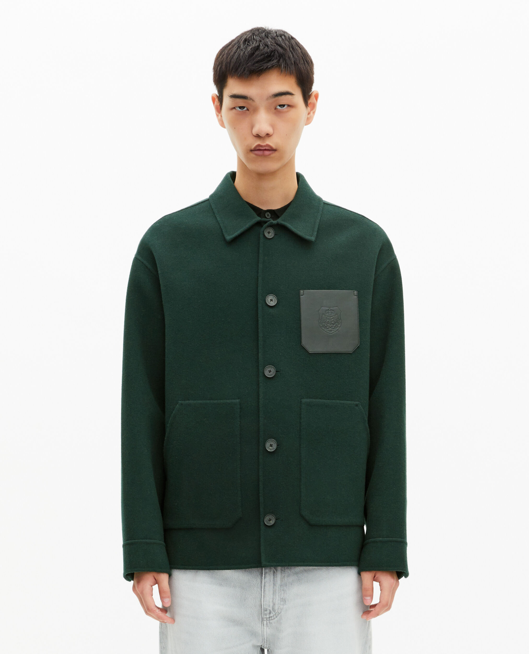 Dark green overshirt, BOTTLE GREEN, hi-res image number null