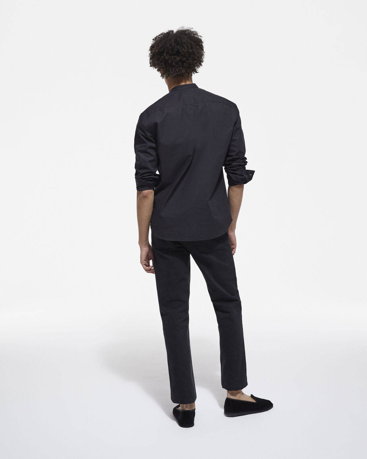 The Kooples MEN BLACK black shirt with mao-neck