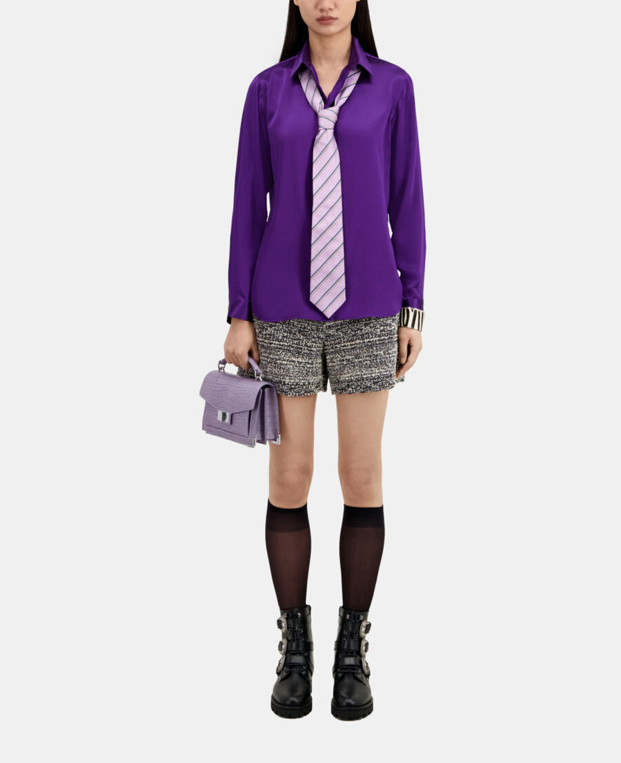 The Kooples F PURPLE mauve satin silk shirt
