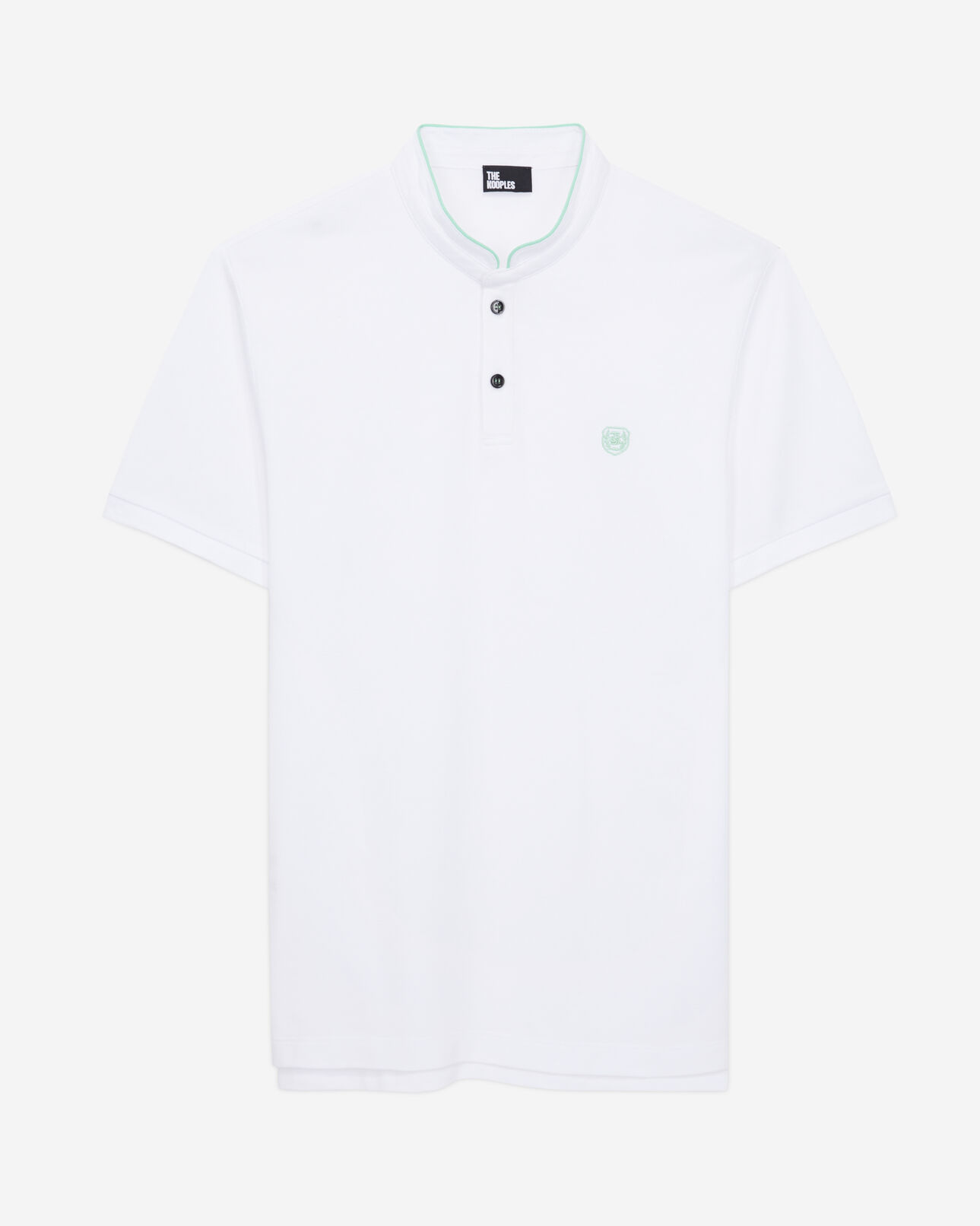 The Kooples MEN GREEN-WHITE green officer collar polo shirt
