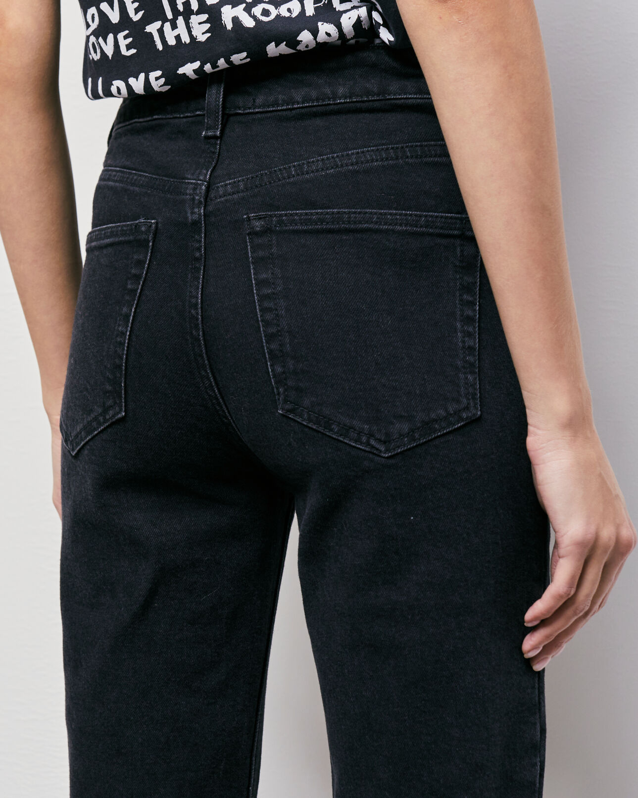 The Kooples FEMME BLACK WASHED jean slim noir
