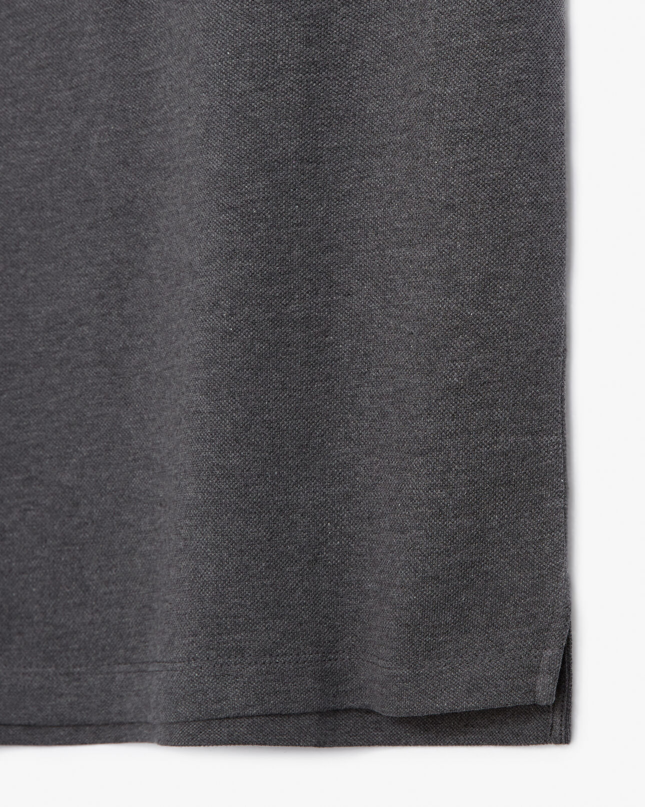The Kooples HOMME MIDDLE GREY MELANGE polo col officier gris en coton