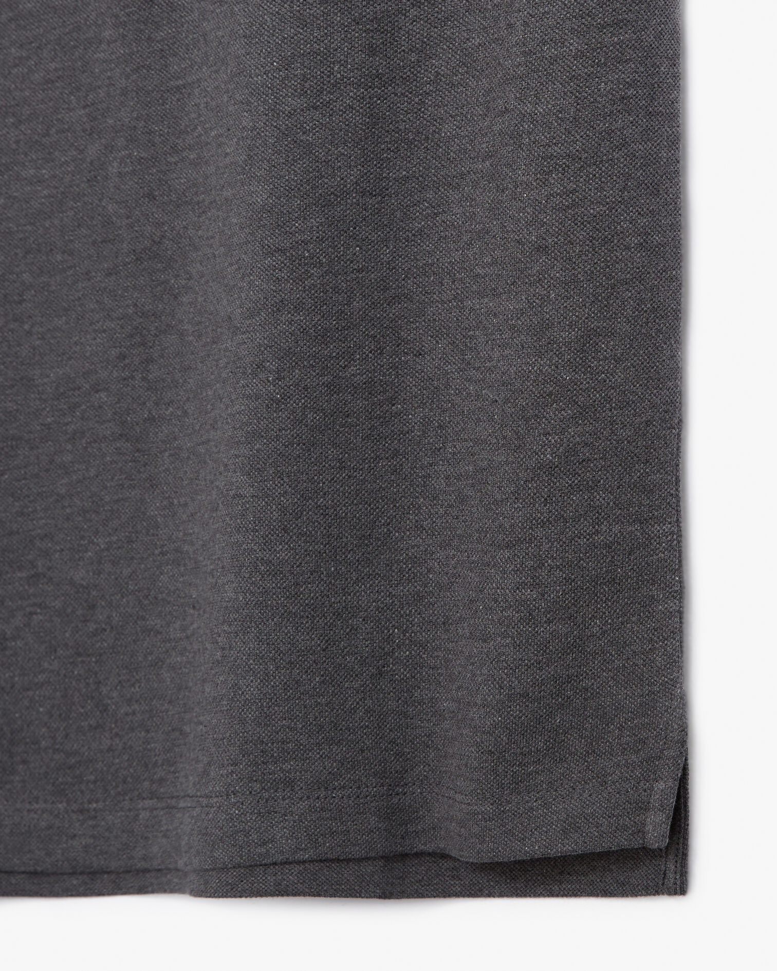 Polo col officier gris en coton, MIDDLE GREY MELANGE, hi-res image number null