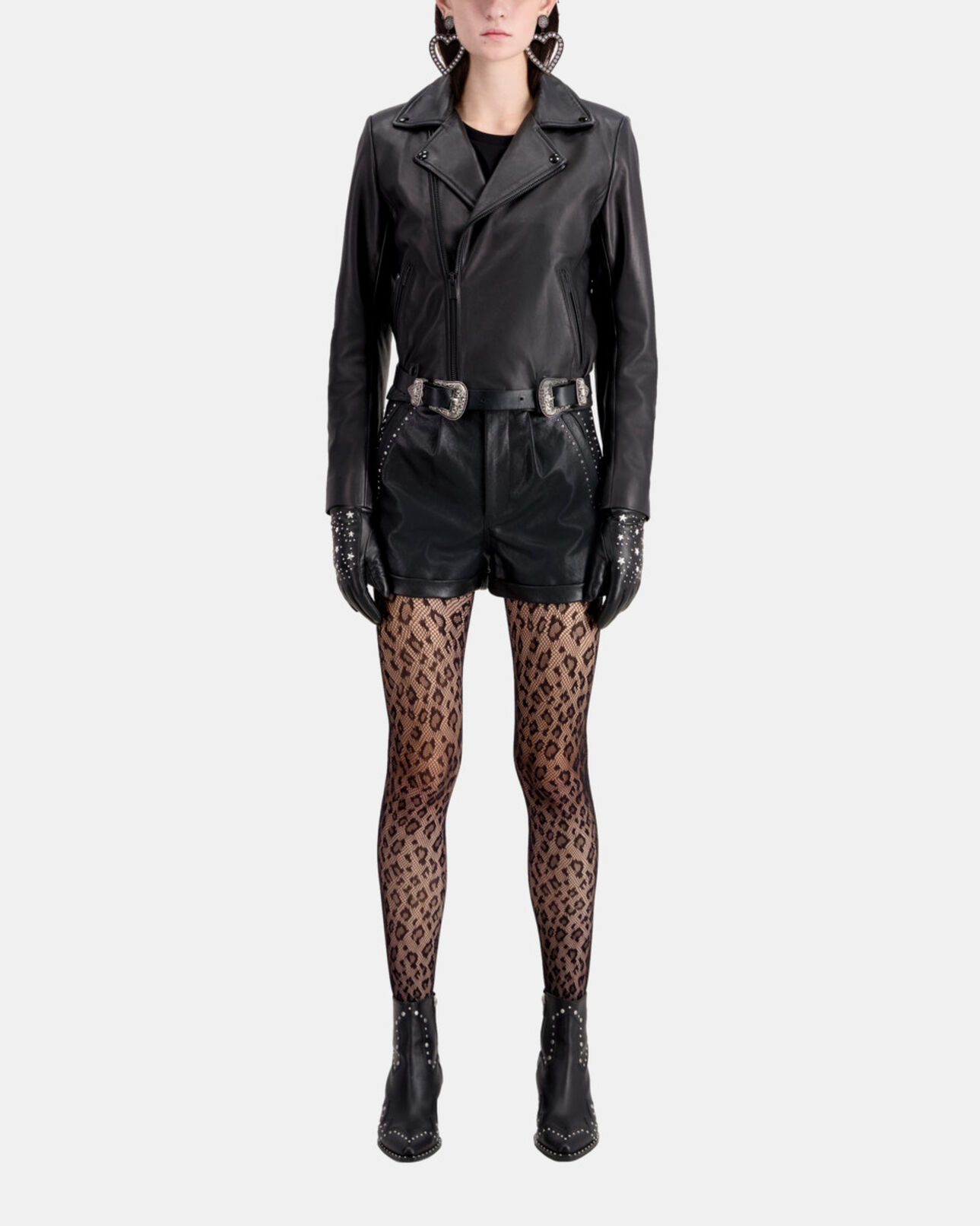 The Kooples FEMME BLACK blouson en cuir noir