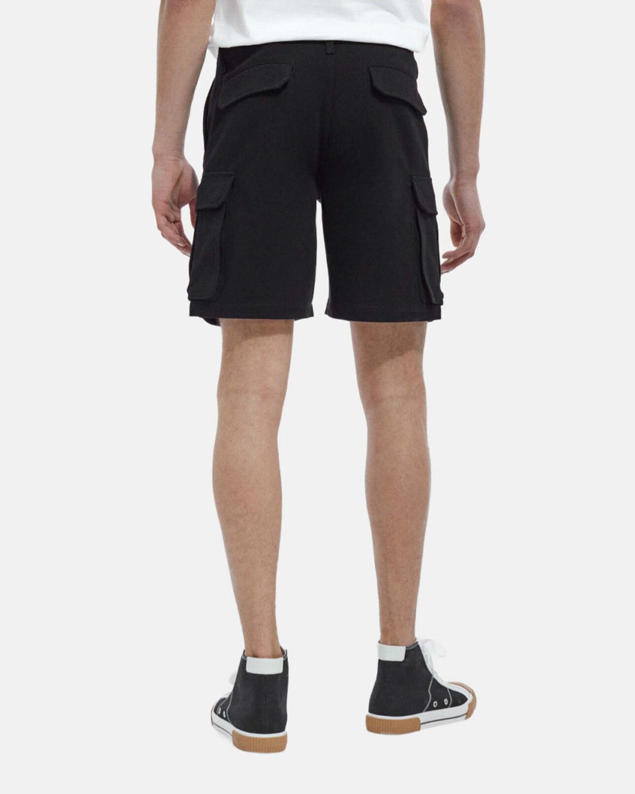 The Kooples HOMME BLACK short noir coton biologique à poches cargo