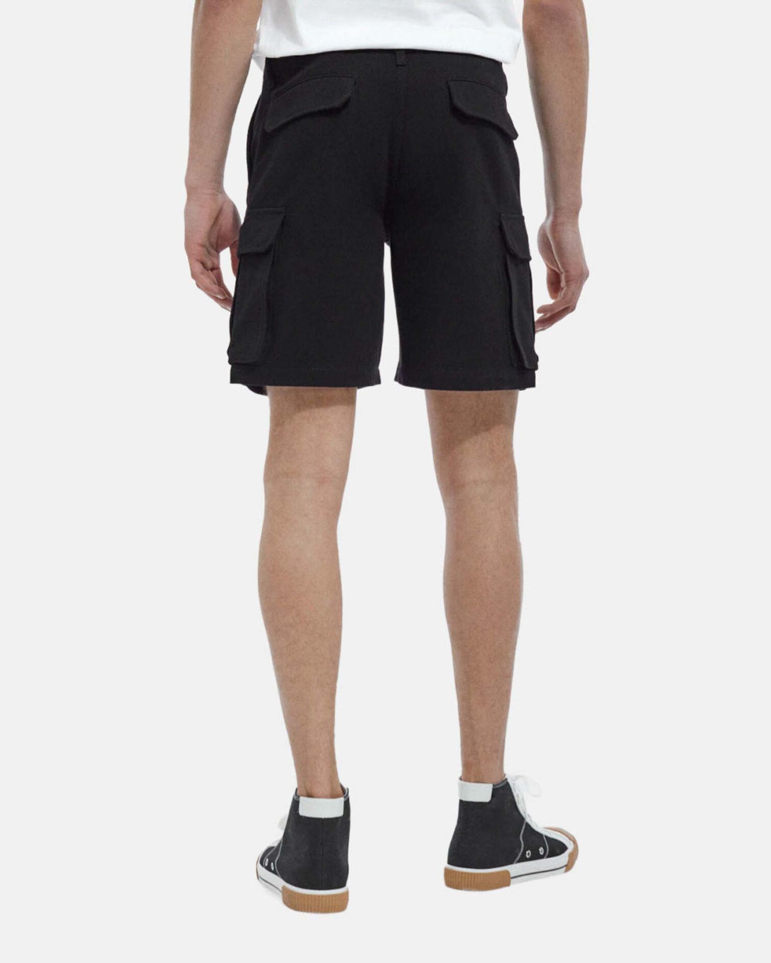 Short noir coton biologique à poches cargo, BLACK, hi-res image number null