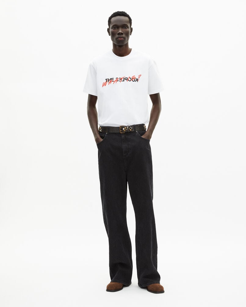 The Kooples HOMME BLACK WASHED jean baggy effet côtelé noir