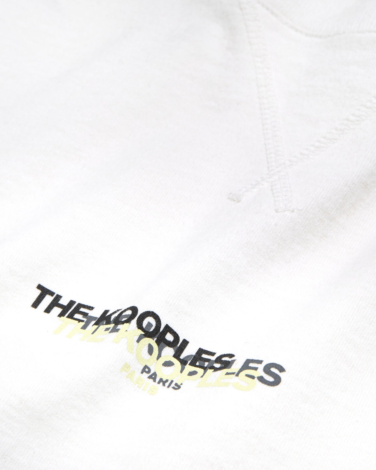 The Kooples DAMEN WHITE t-shirt ecru baumwolle dreifach logoprint