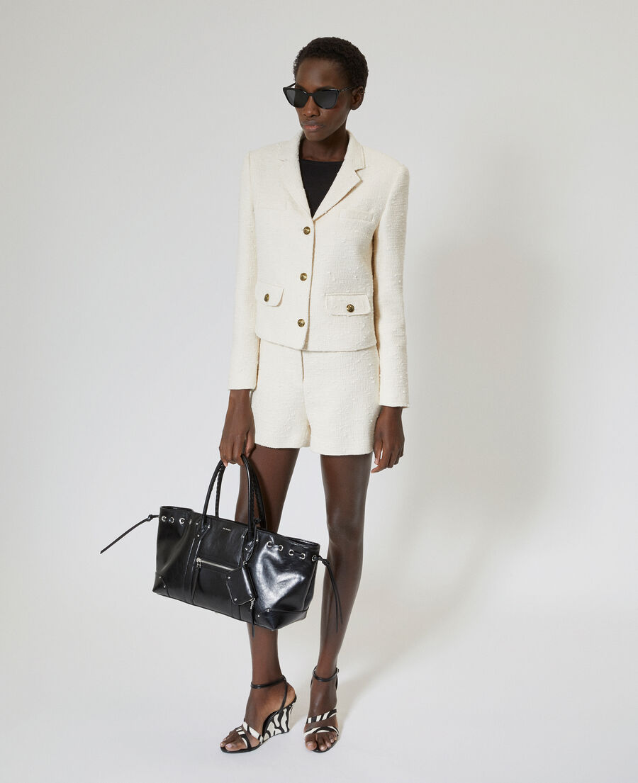 The Kooples F BLACK black recycled leather tote bag