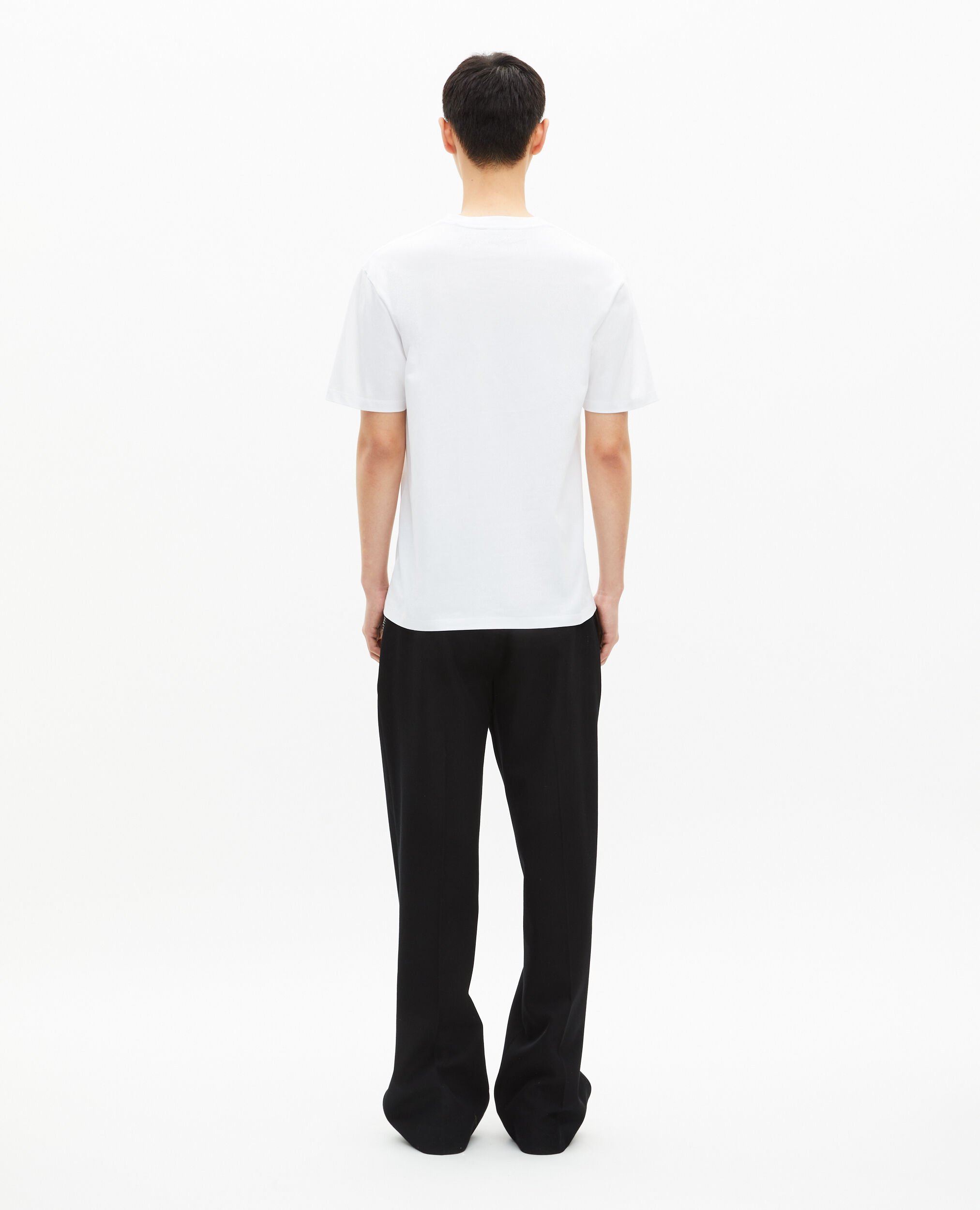 T-shirt with white screen print, WHITE, hi-res image number null