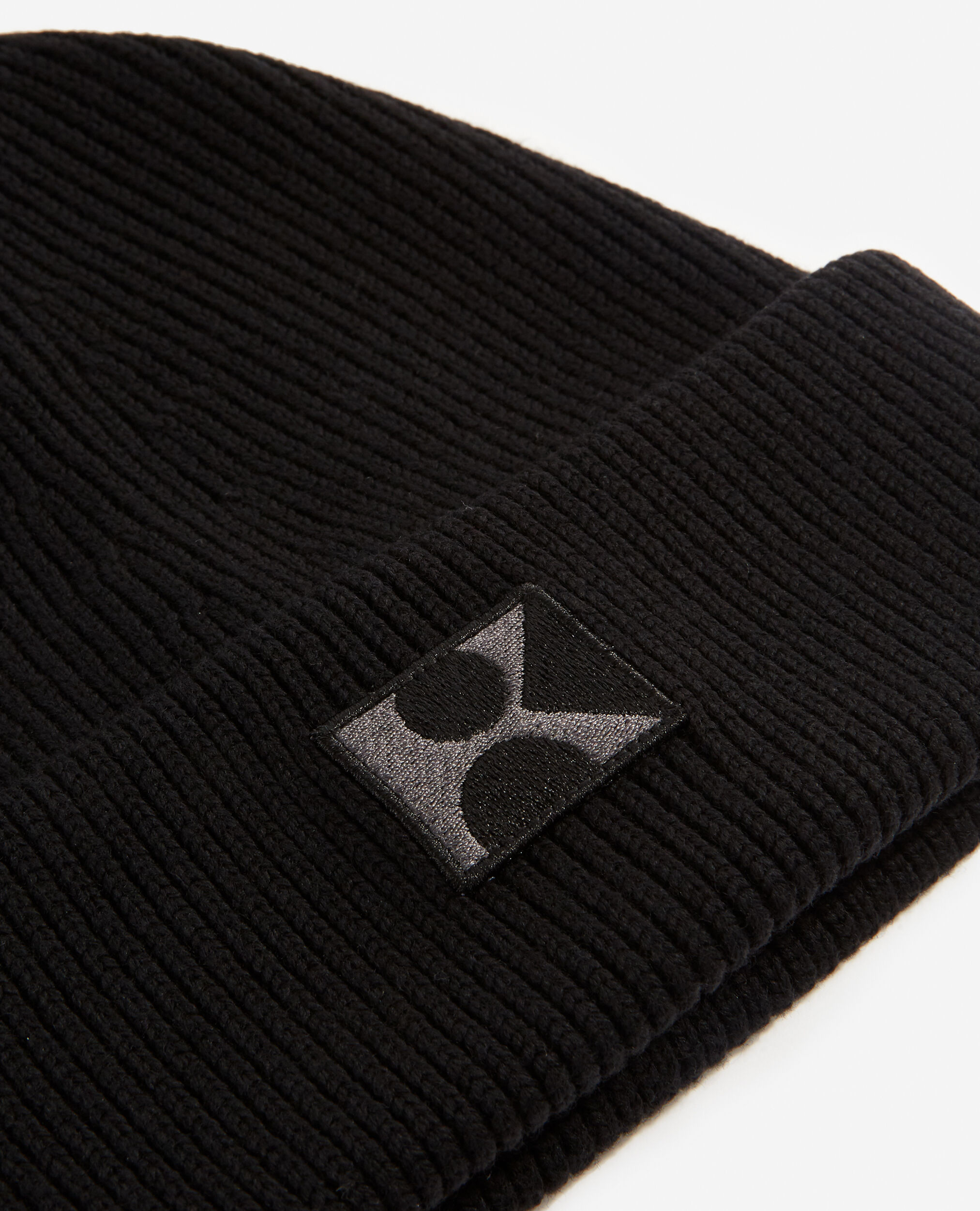 Bonnet laine noire à patch brodé K, BLACK, hi-res image number null