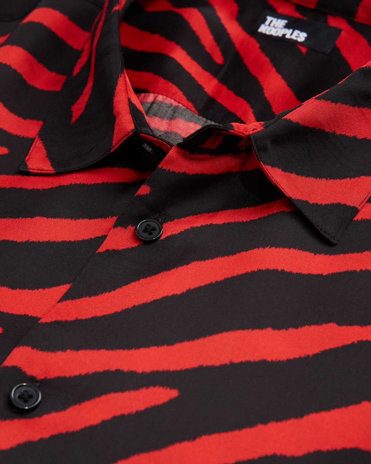 The Kooples MEN BLACK - RED red printed shirt with hawaiian collar