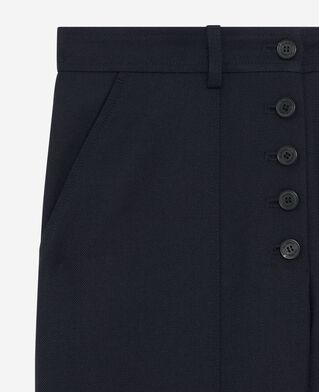 The Kooples FEMME NAVY pantalon droit à boutons marine