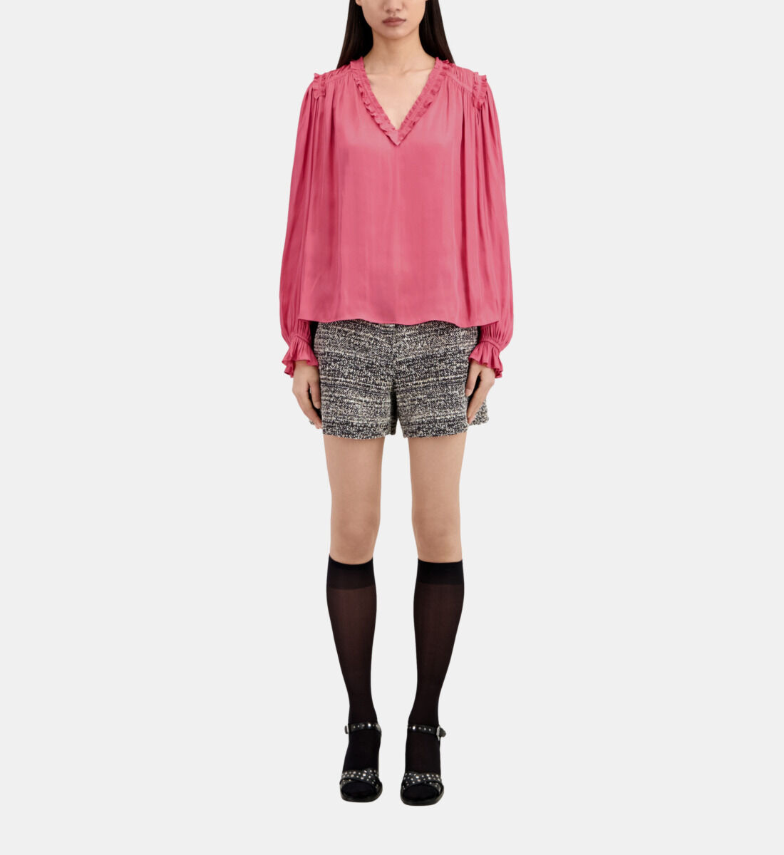 Pink top with shirring