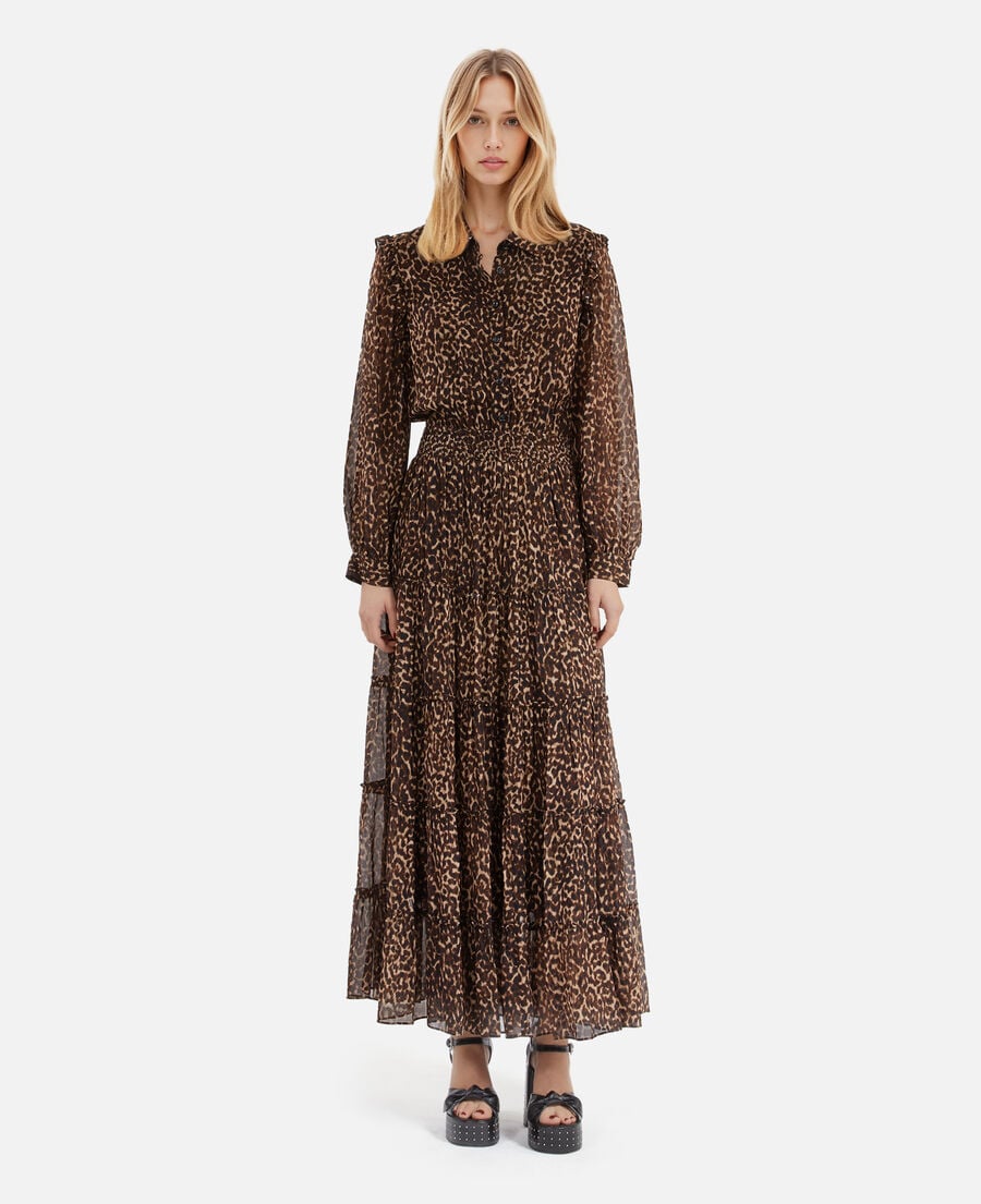 The Kooples WOMEN LEOPARD leopard print long dress