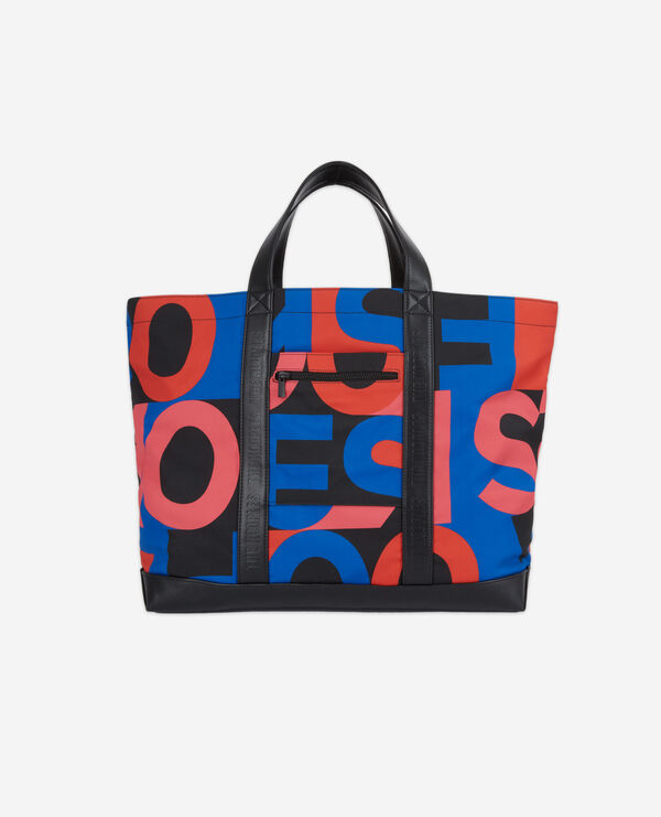 mehrfarbige einkaufstasche mit logo
