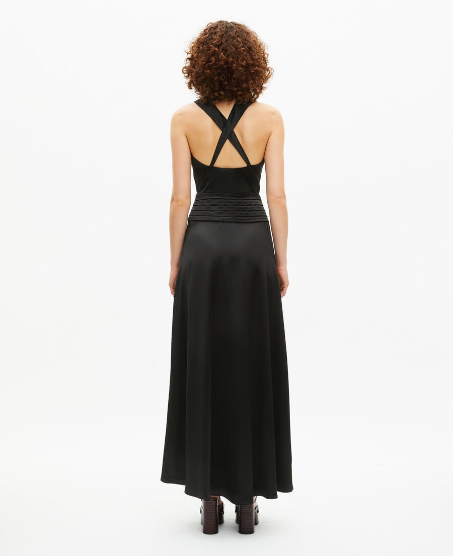 The Kooples FEMME BLACK robe longue sans manches noire