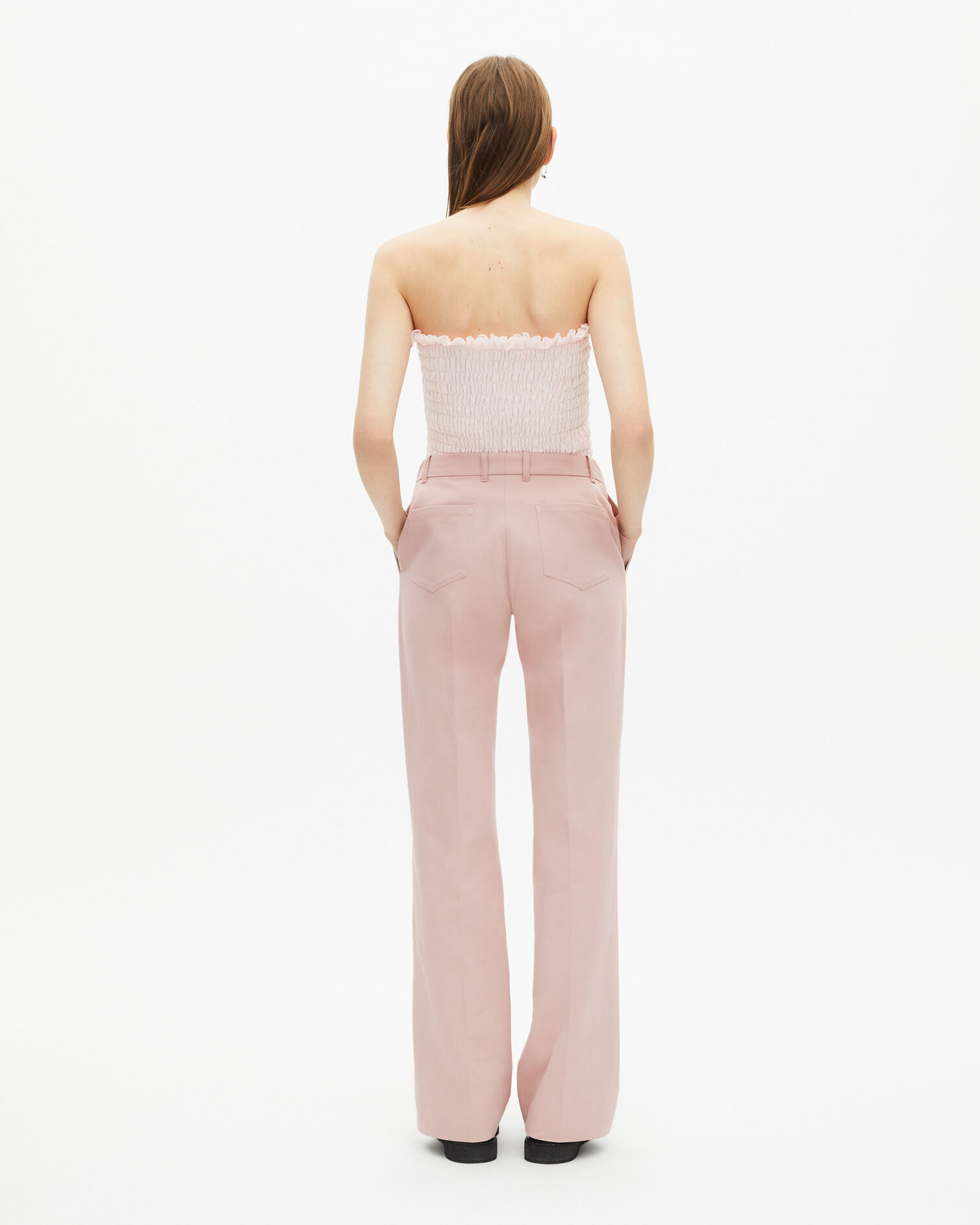 Pink smocked bustier top, LILA, hi-res image number null