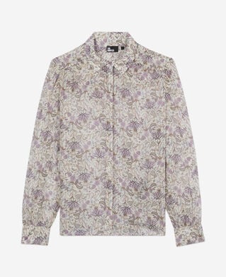 The Kooples FEMME ECRU/MAUVE CHALK chemise fleurie
