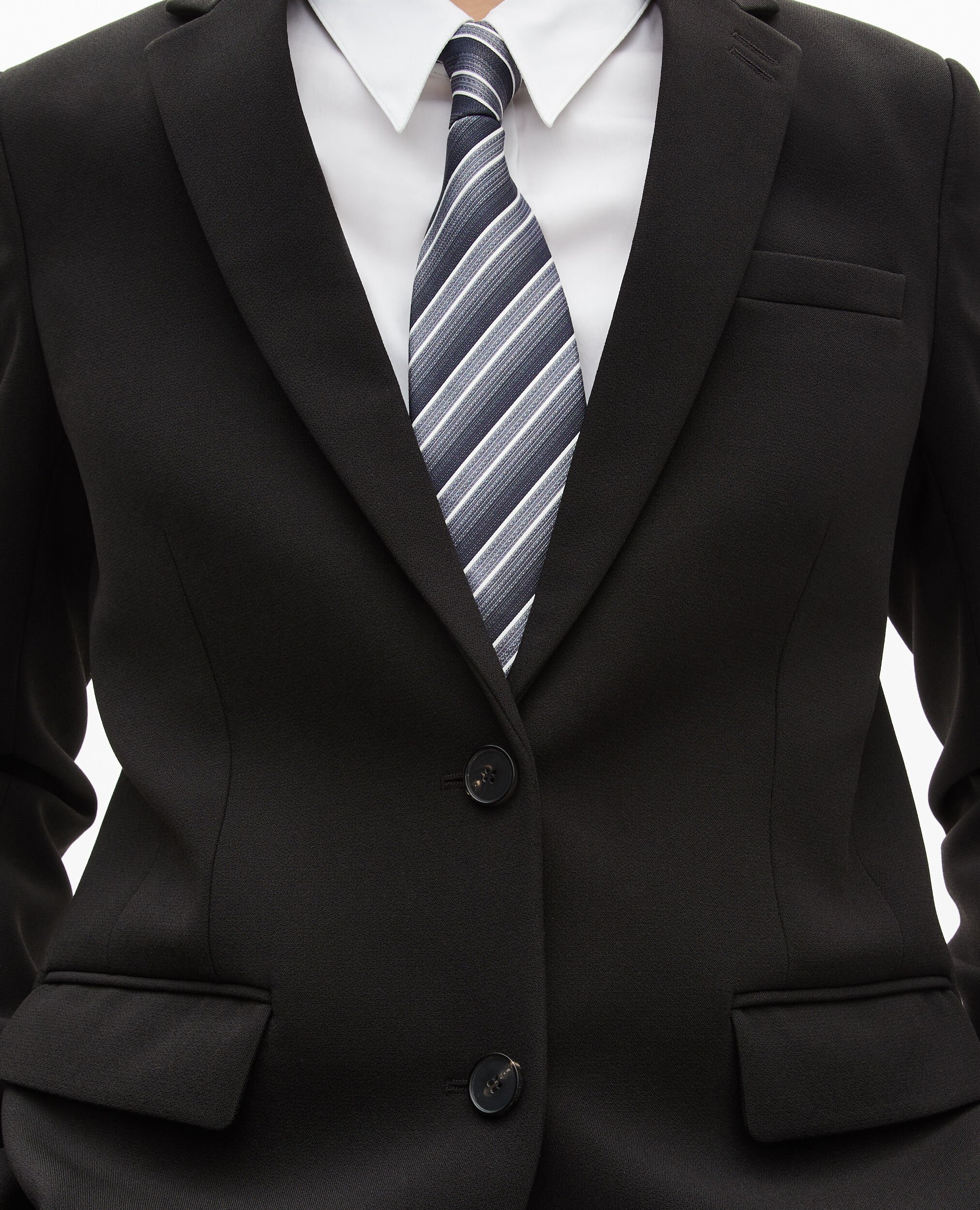 Veste tailleur coupe droite noire, BLACK, hi-res image number null