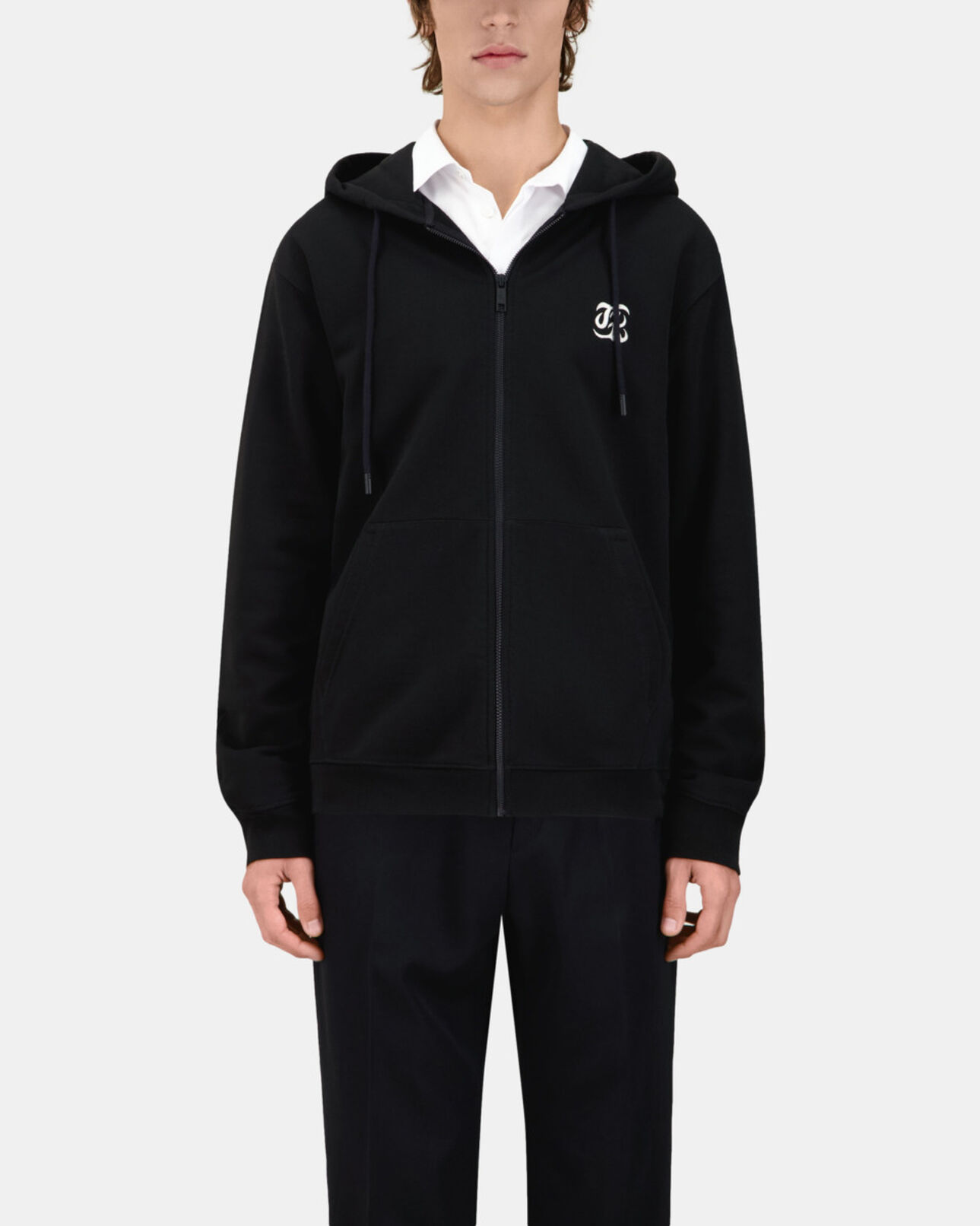 The Kooples MEN BLACK black hoodie with dragon embroidery