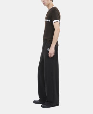 The Kooples HERREN BLACK WASHED schwarzes t-shirt mit siebdruck