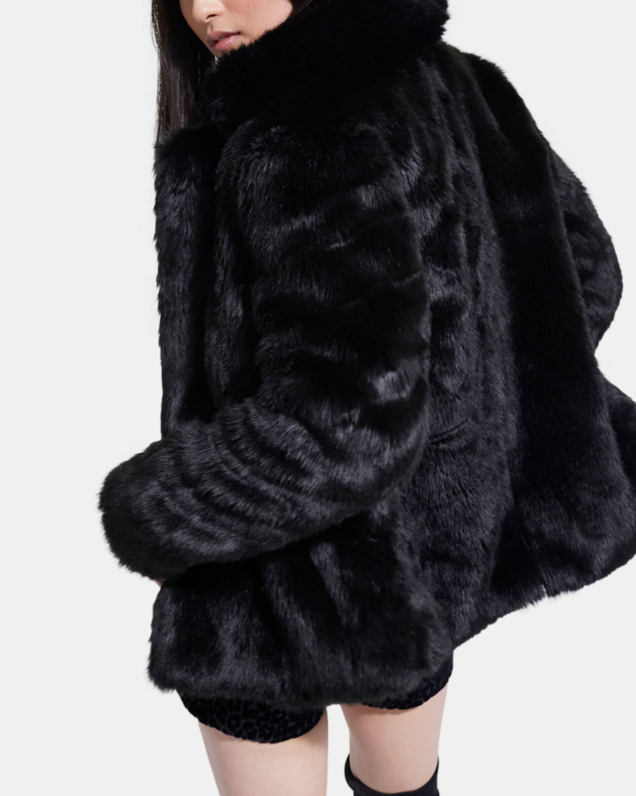 The Kooples WOMEN BLACK black faux fur coat