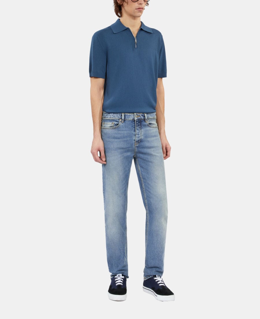 The Kooples HERREN BLUE DENIM hellblaue jeans mit geradem bein