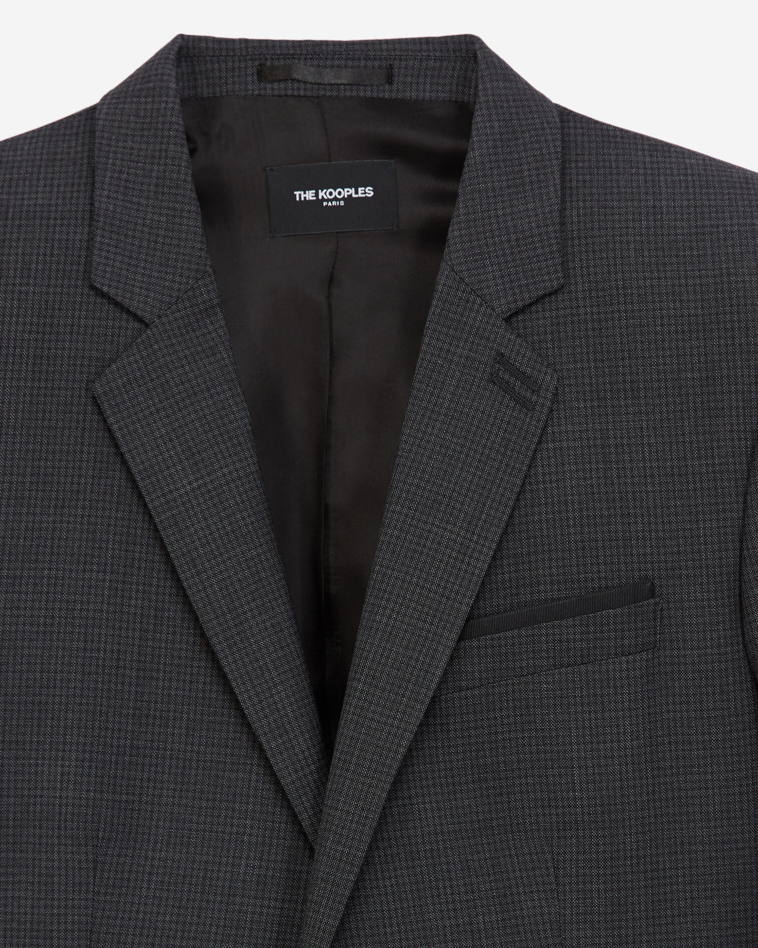 Veste laine grise micro-carreaux slim, ANTHRACITE, hi-res image number null