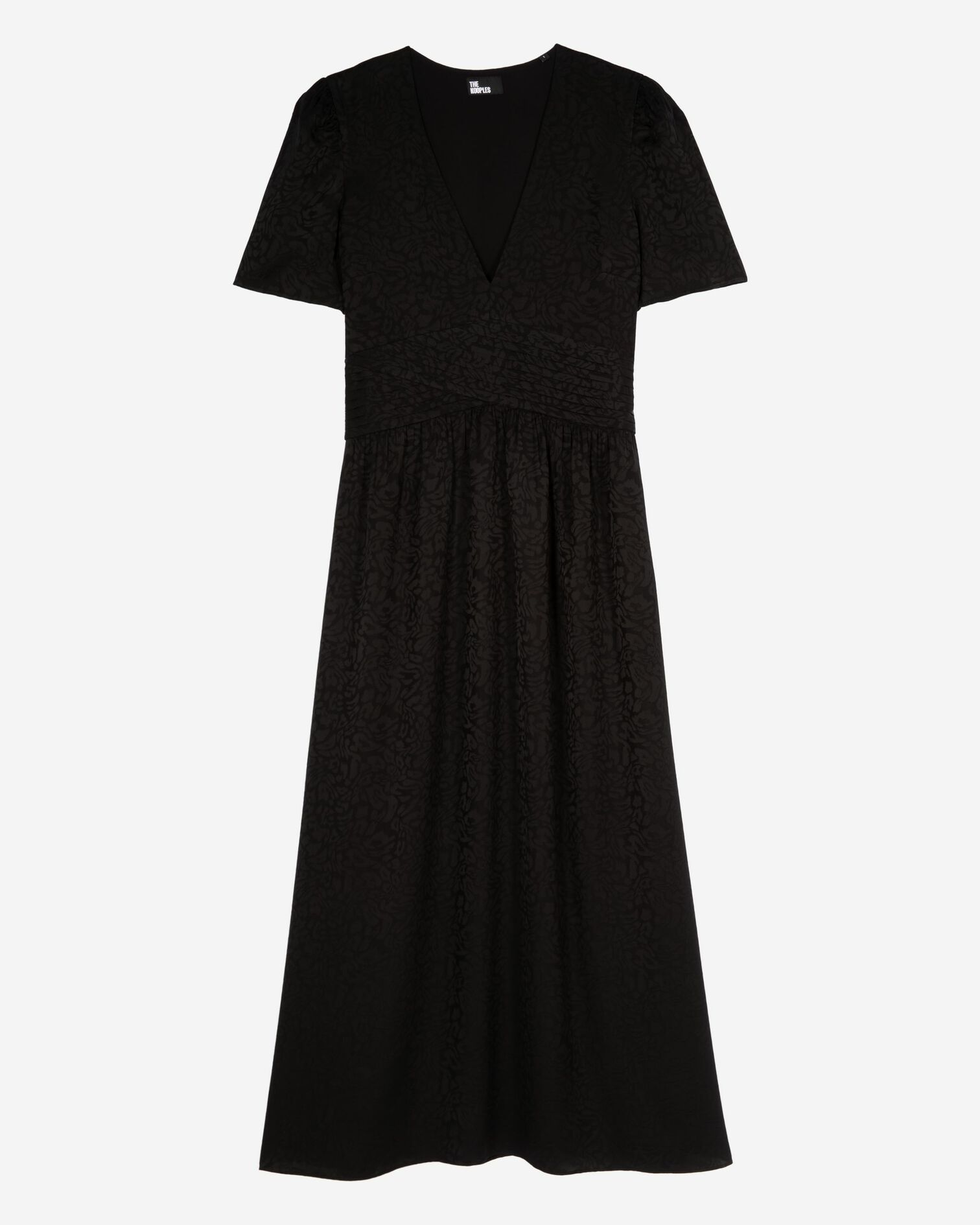 Black jacquard maxi dress, BLACK, hi-res image number null