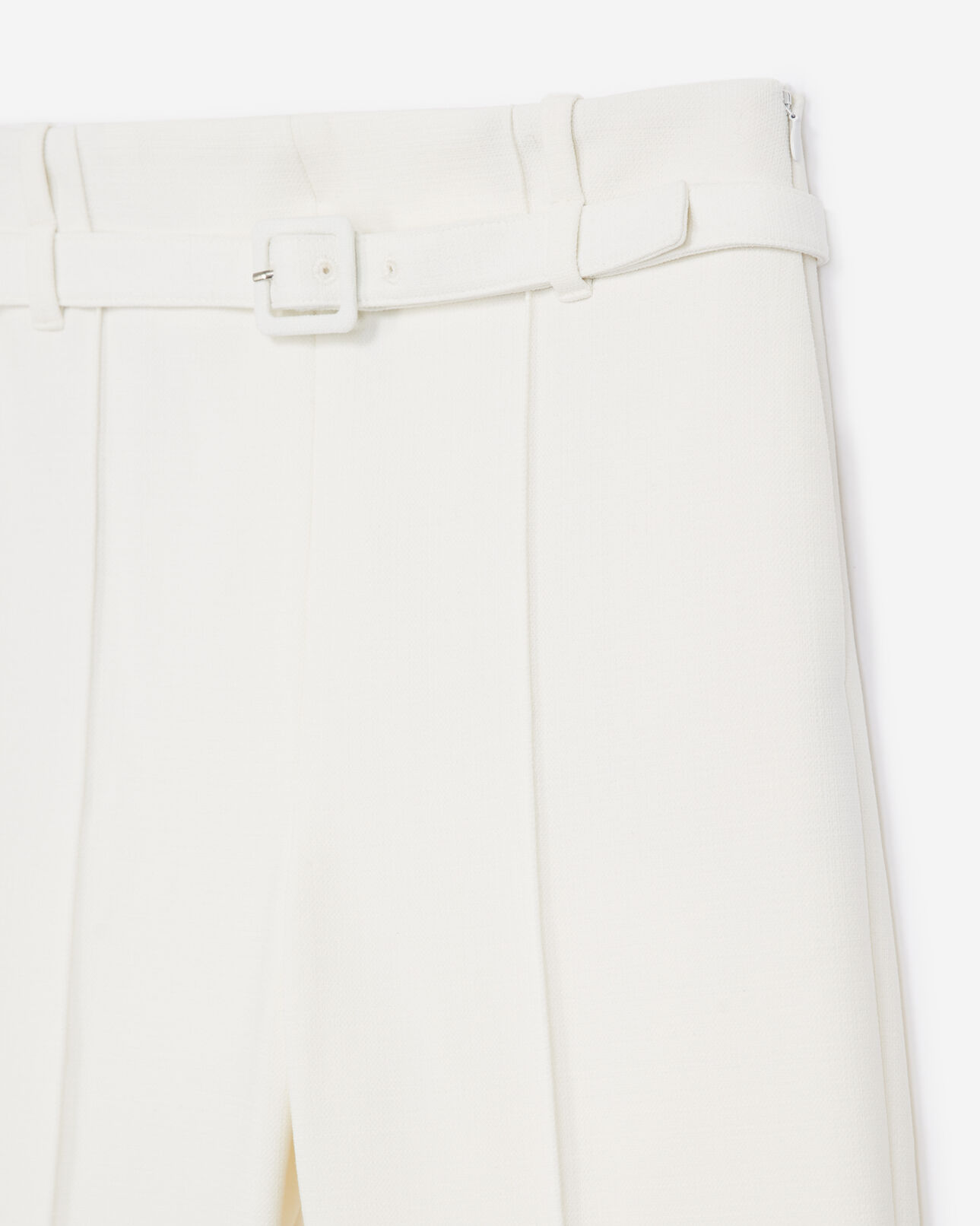 The Kooples WOMEN ECRU straight-cut ecru suit trousers with belt