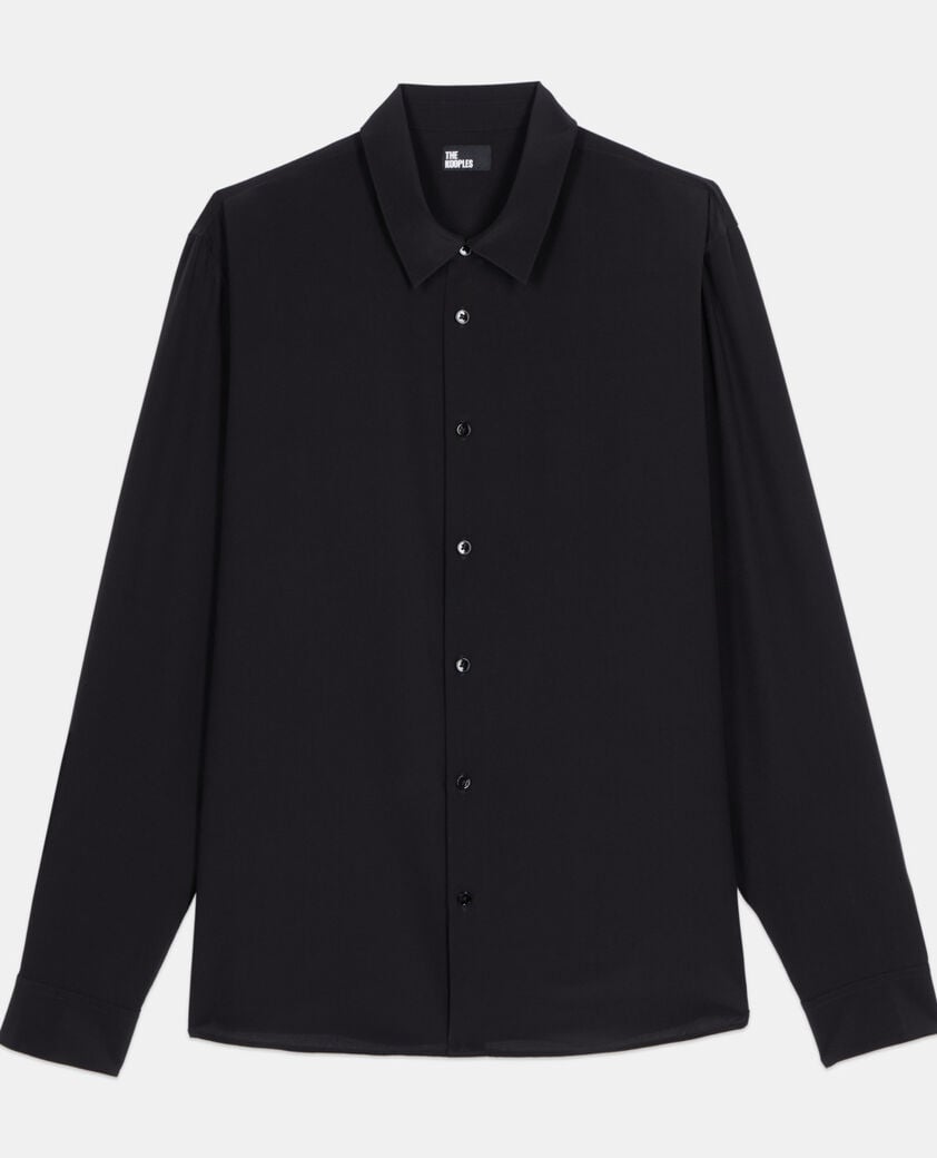 The Kooples HOMME BLACK chemise en soie noire