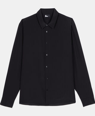 The Kooples HOMME BLACK chemise en soie noire