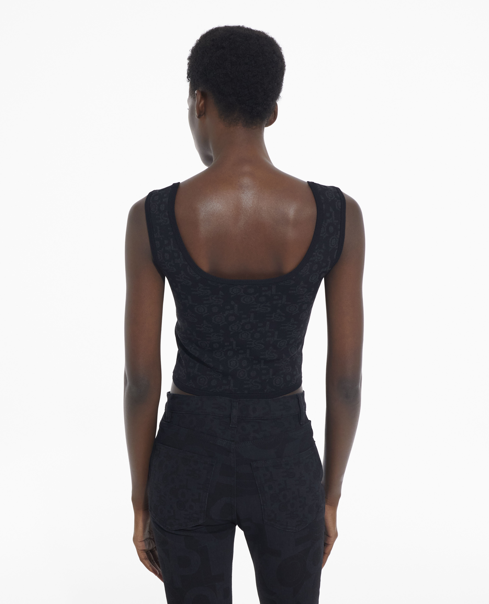 Black bra with The Kooples logo, BLACK DARK GREY, hi-res image number null