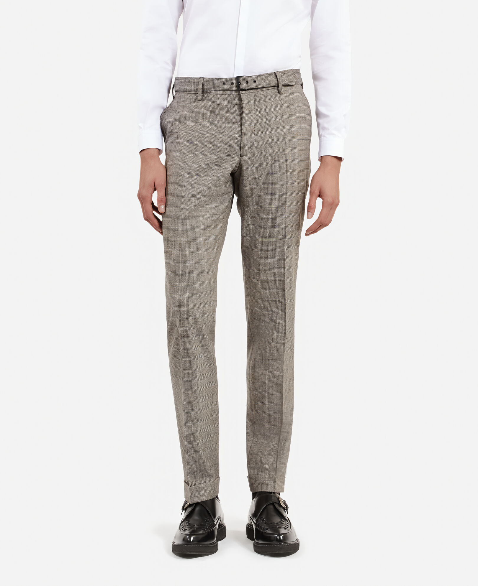 The Kooples HERREN BEIGE MELANGE beige anzughose aus prince-of-wales-wolle