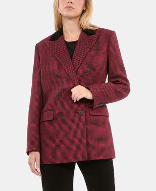 The Kooples WOMEN BLACK - RED black and red houndstooth blazer