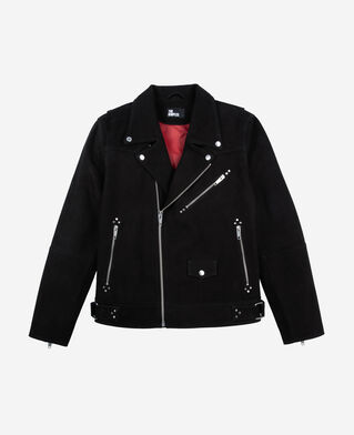 The Kooples MEN BLACK black nubuck biker jacket