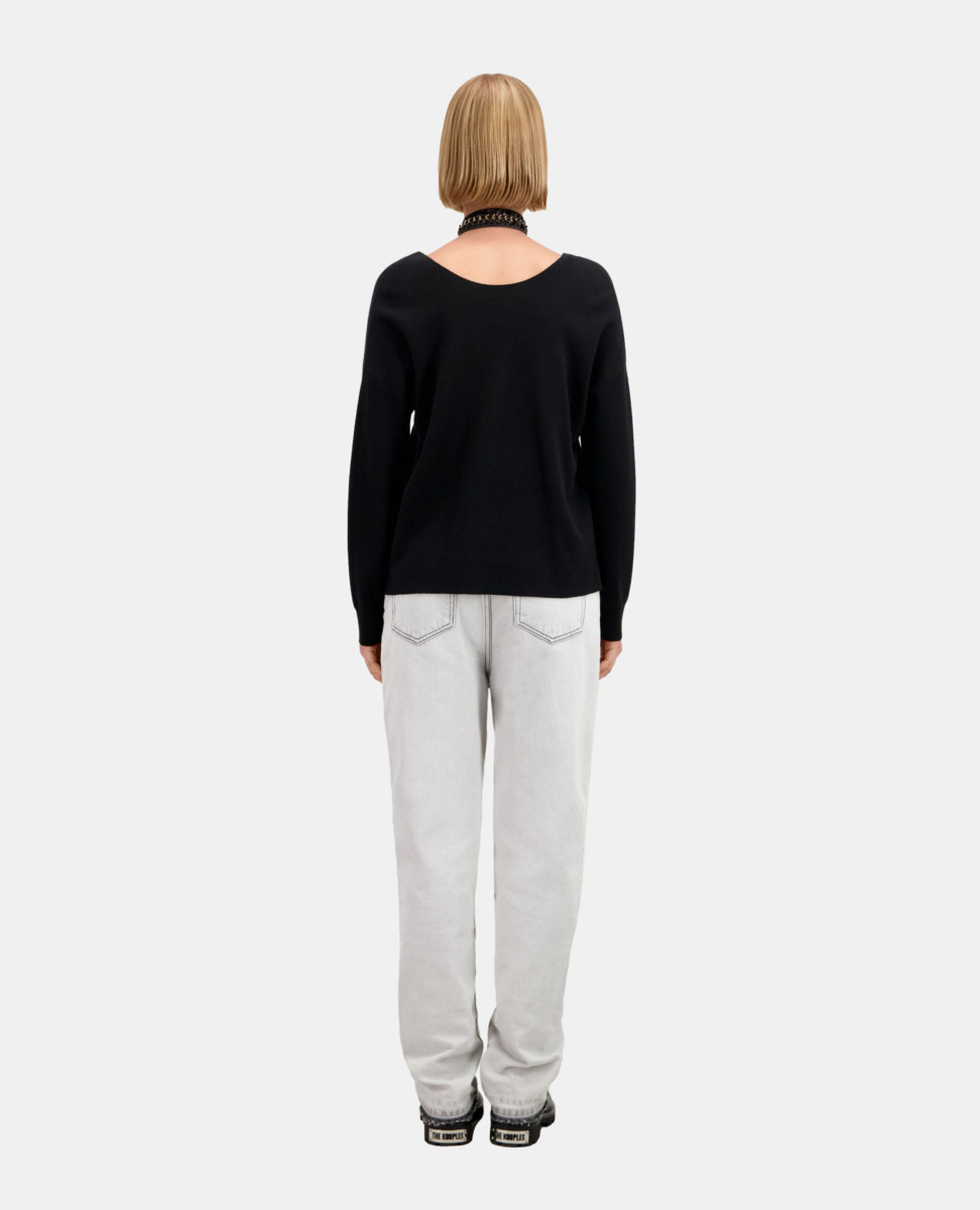 Pull avec boutonnage dans le dos, BLACK, hi-res image number null