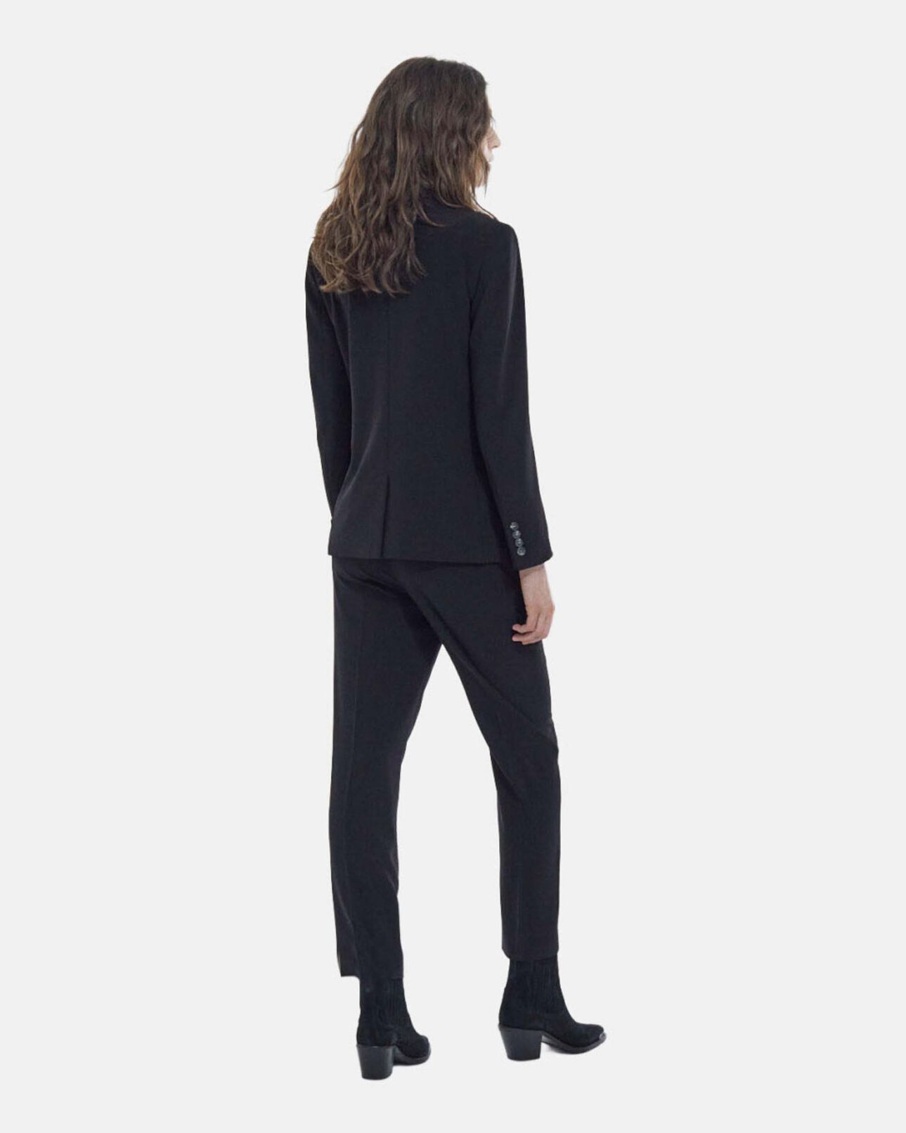 The Kooples WOMEN BLACK flowing black pants with elastic waist