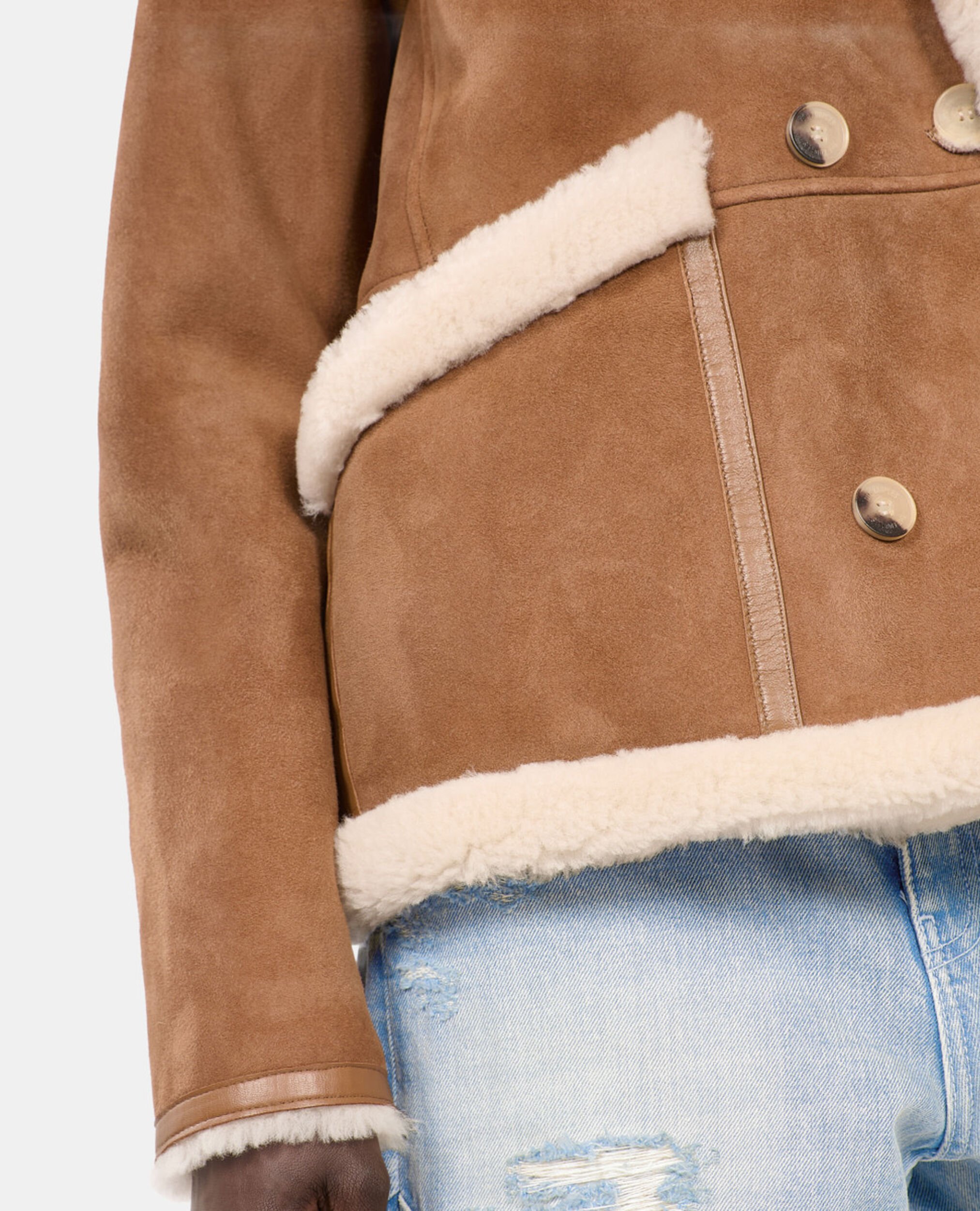 Peau lainée courte marron, BROWN-BEIGE, hi-res image number null