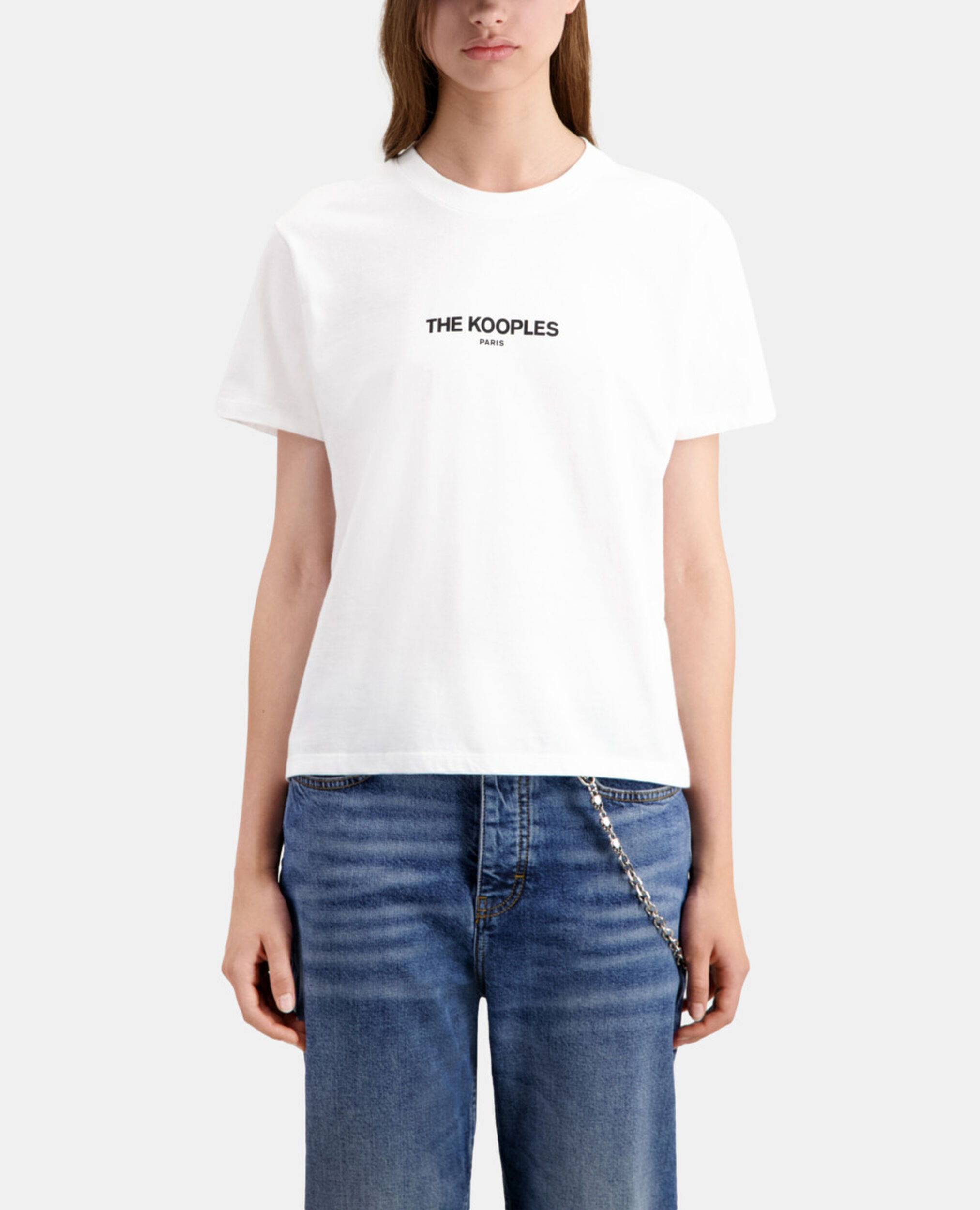 Weißes T-Shirt mit Logo für Damen, WHITE, hi-res image number null